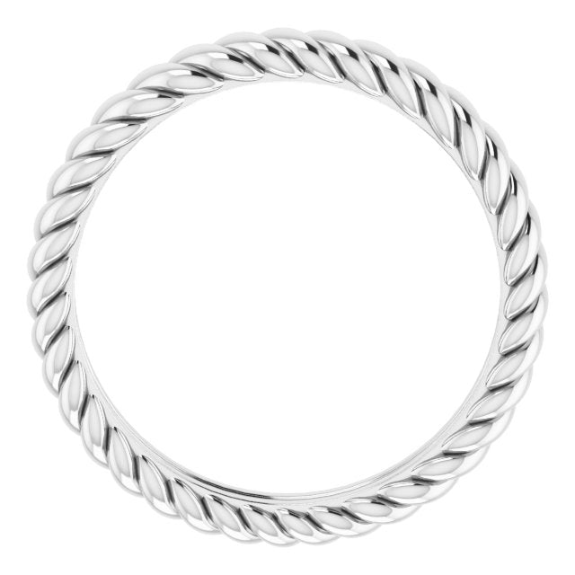 14k White 3.5 Mm Rope Band Size 4.5