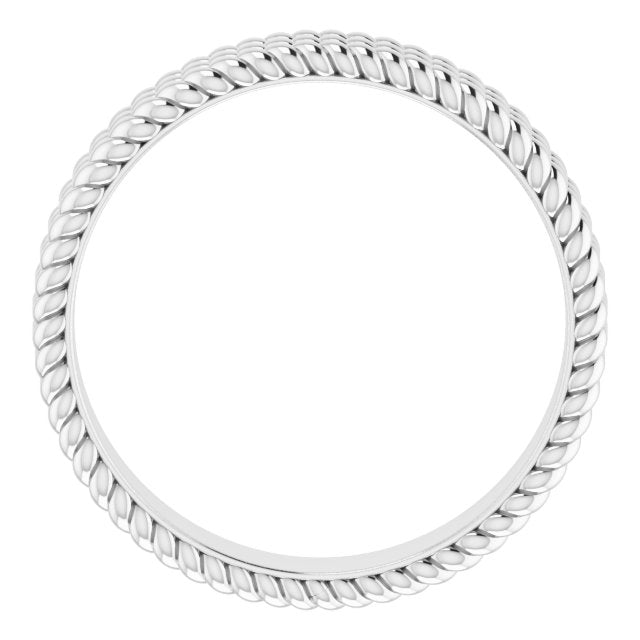 14k White 5.25 Mm 3-layered Stacked Rope Band Size 7
