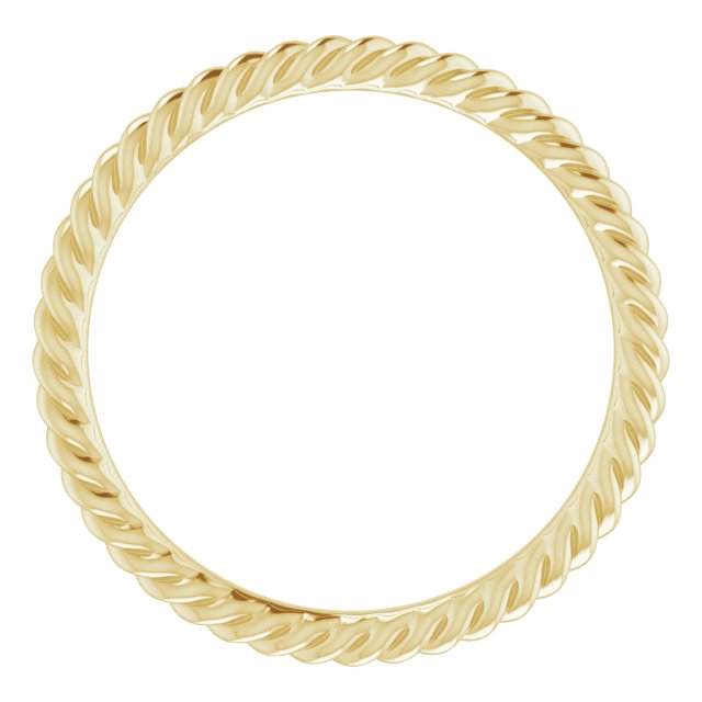 14k Yellow 1.3 Mm Skinny Rope Band Size 4.5