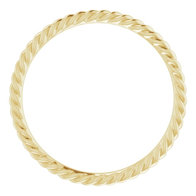 14k Yellow 1.3 Mm Skinny Rope Band Size 8.5