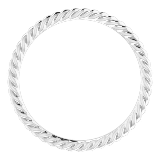 Sterling Silver 1.3 Mm Skinny Rope Band Size 6