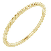 14k Yellow 1.3 Mm Skinny Rope Band Size 8.5