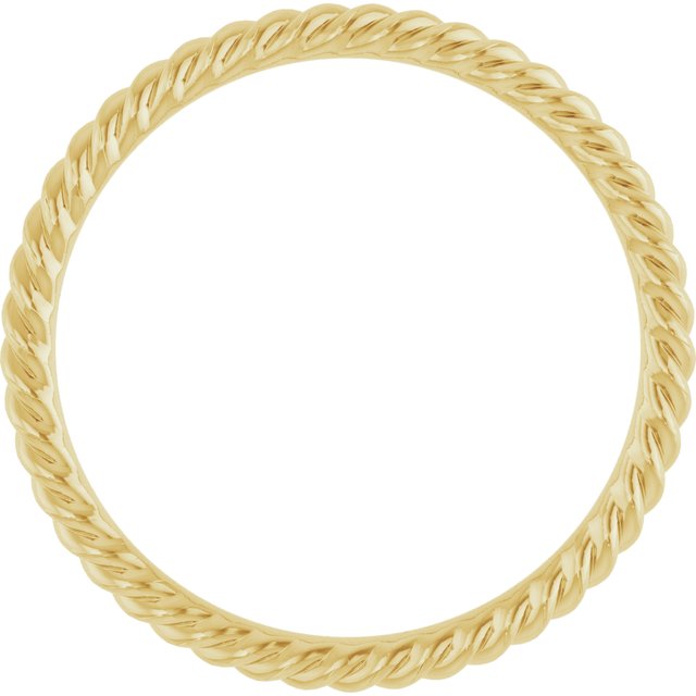 14k Yellow 1.3 Mm Skinny Rope Band Size 7