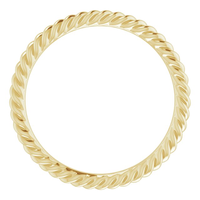 14k Yellow 1.3 Mm Skinny Rope Band Size 4