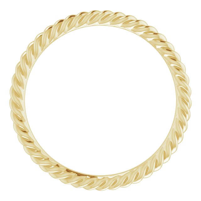 14k Yellow 1.3 Mm Skinny Rope Band Size 5