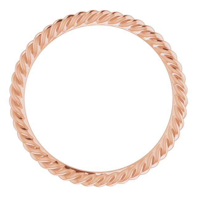 14k Rose 1.3 Mm Skinny Rope Band Size 5