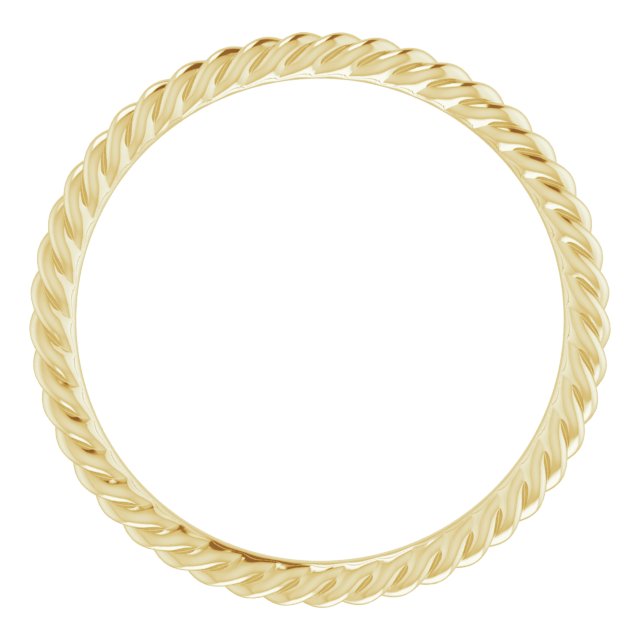 14k Yellow 1.3 Mm Skinny Rope Band Size 6.5