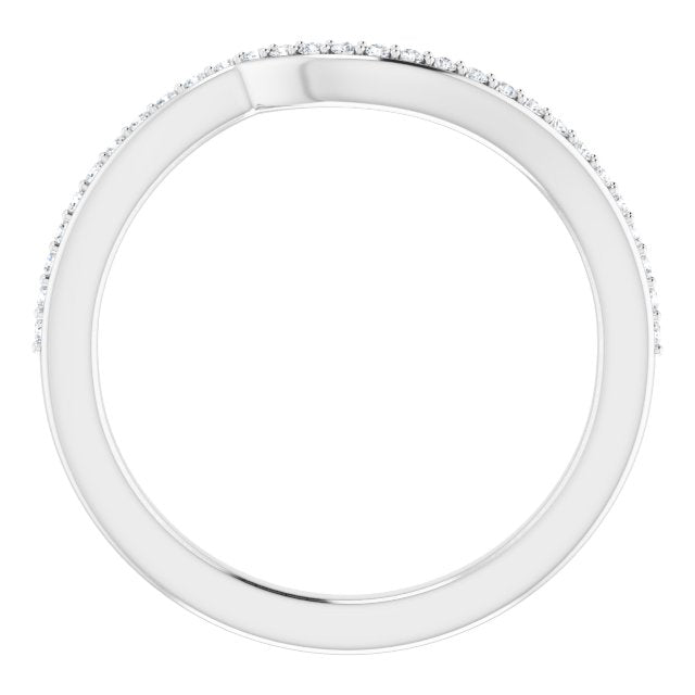 14k White 1/8 Ctw Natural Diamond Band