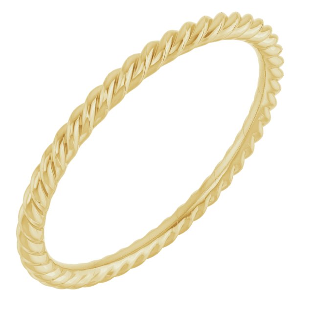14k Yellow 1.3 Mm Skinny Rope Band Size 7