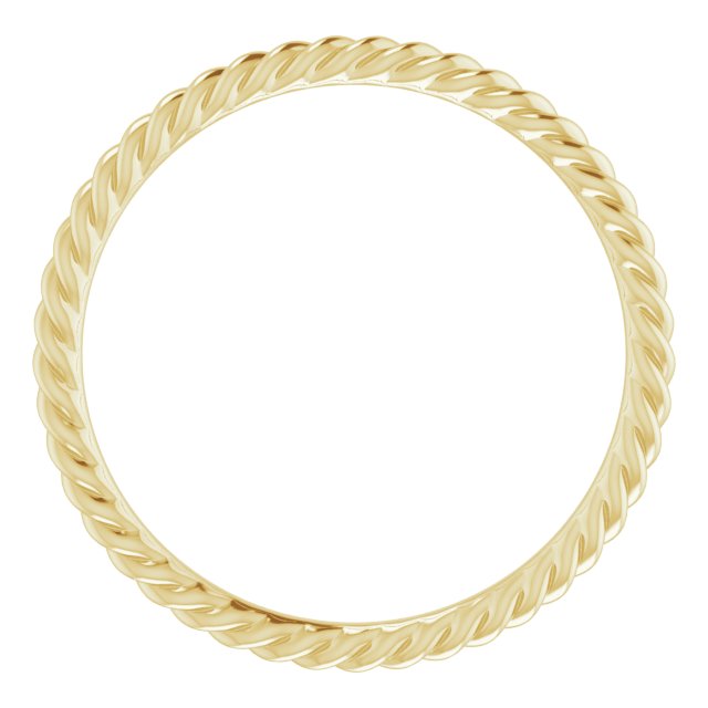 14k Yellow 1.3 Mm Skinny Rope Band Size 7.5