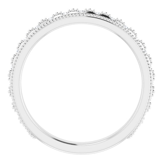 14k White .05 Ctw Natural Diamond Matching Band