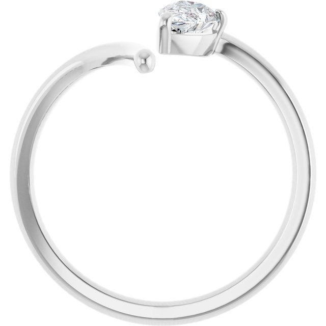 14k White 1/3 Ctw Natural Diamond Negative Space Ring