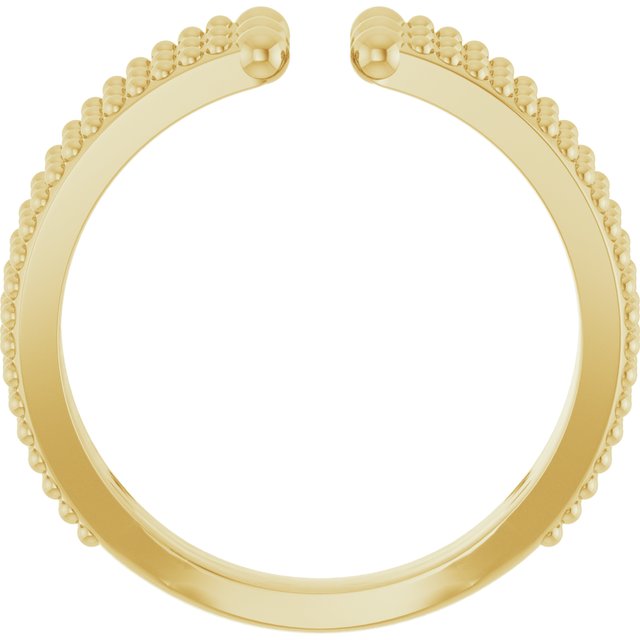 14k Yellow Beaded Negative Space Ring