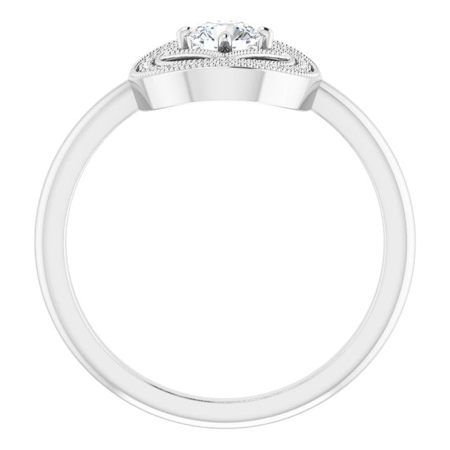 14k White 1/3 Ctw Natural Diamond Ring