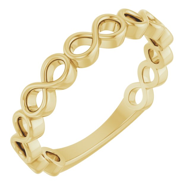 14k Yellow Infinity Stackable Ring