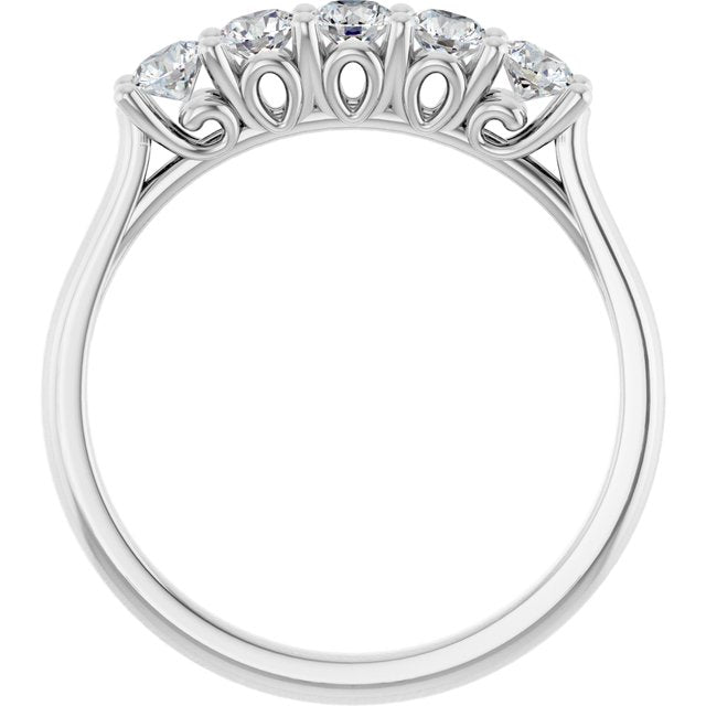 14K White 1/2 CTW Natural Diamond Anniversary Band