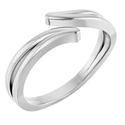 14k White Bypass Ring
