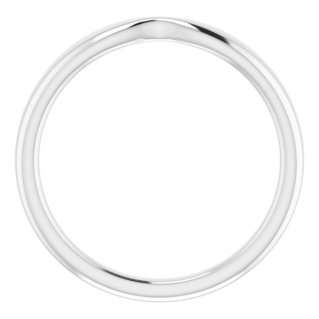 14k White Band For 7.4 Mm Round Ring