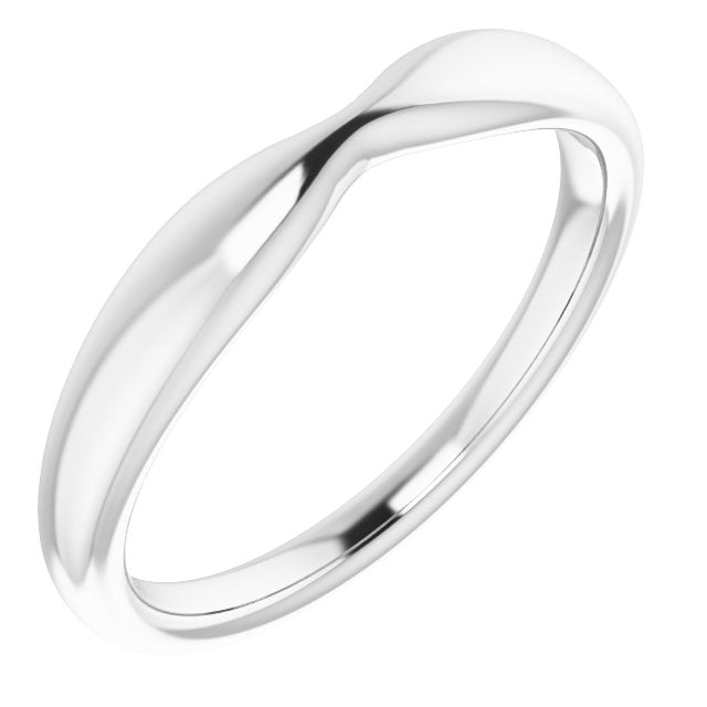 14k White Band For 7.4 Mm Round Ring