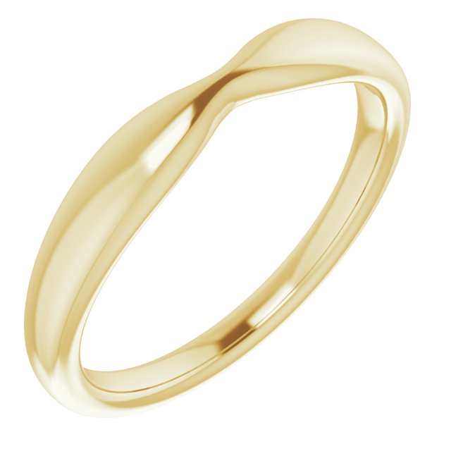 14k Yellow Band For 8x6 Mm Oval Ring