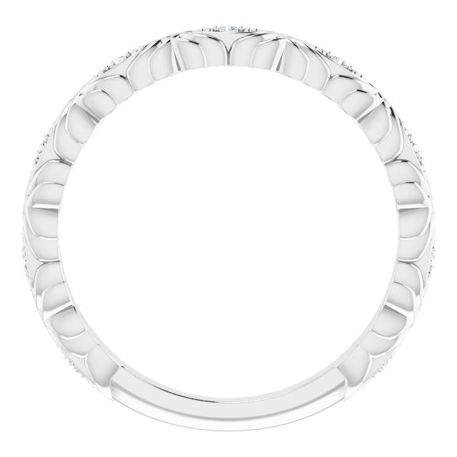 14k White .05 Ctw Natural Diamond Anniversary Band