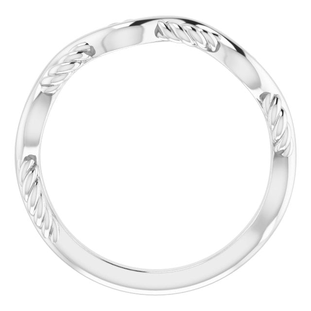 14k X1 White Band For 5.5 Mm Square Ring