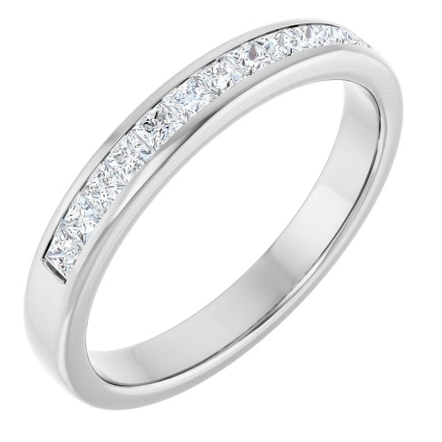 14k White 5/8 Ctw Natural Diamond Band