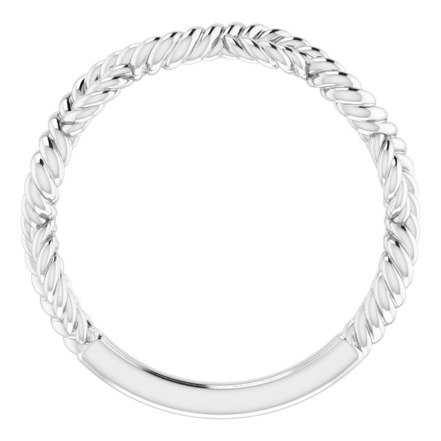 14k White Band For 7 Mm Round Engagement Ring