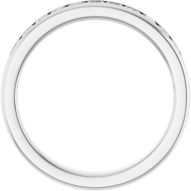 14k White 1 Ctw Natural Diamond Band