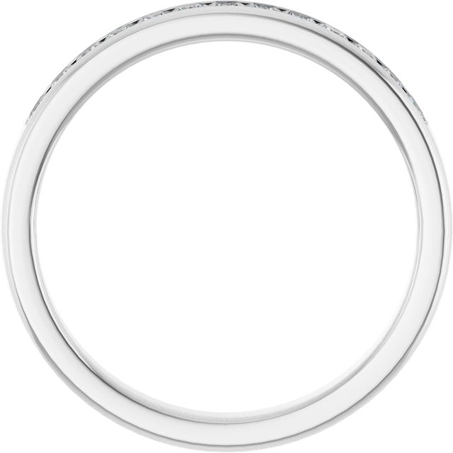 14k White 5/8 Ctw Natural Diamond Band