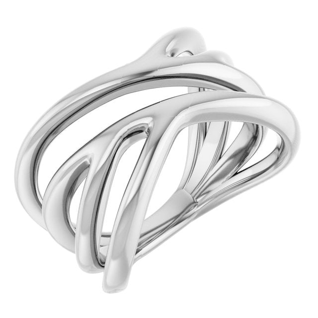 14k White Negative Space Ring