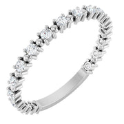 14k White 1/3 Ctw Natural Diamond Bead Anniversary Band