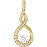 14k Yellow 3/8 Ctw Lab-grown Diamond Pendant