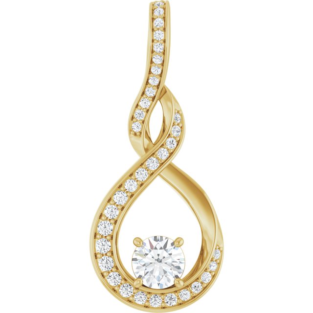 14k Yellow 3/8 Ctw Lab-grown Diamond Pendant