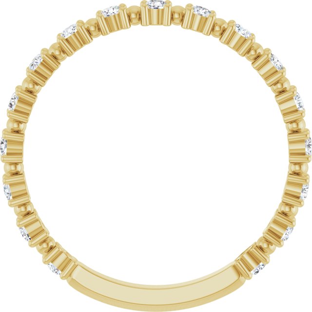 14k Yellow 1/3 Ctw Natural Diamond Bead Anniversary Band