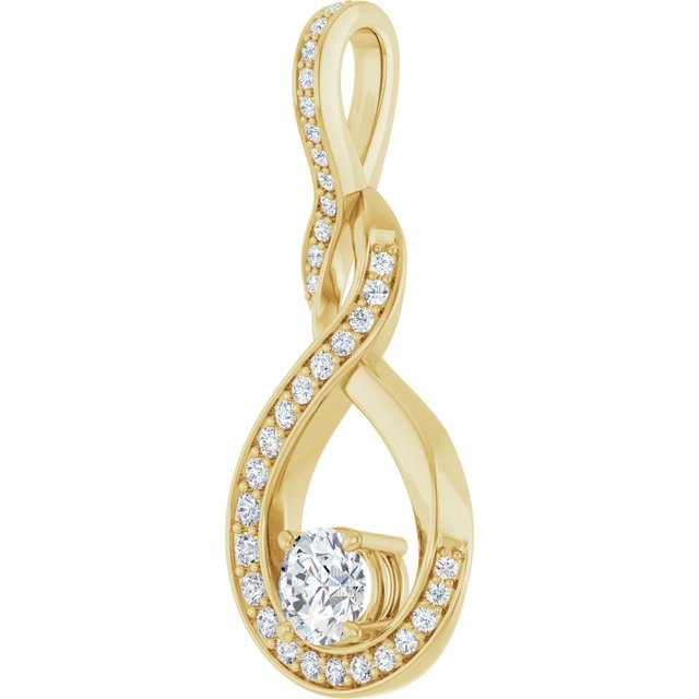 14k Yellow 3/8 Ctw Lab-grown Diamond Pendant