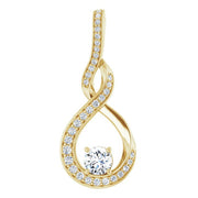 14k Yellow 3/8 Ctw Natural Diamond Pendant