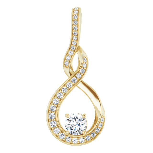 14k Yellow 3/8 Ctw Natural Diamond Pendant