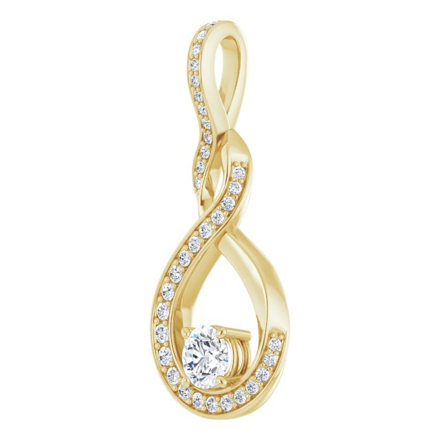 14k Yellow 3/8 Ctw Natural Diamond Pendant