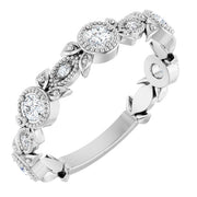 14k White 1/3 Ctw Natural Diamond Leaf Ring