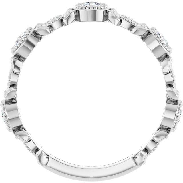 14k White 1/3 Ctw Natural Diamond Leaf Ring
