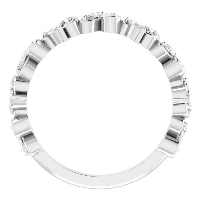 14k White 1/3 Ctw Natural Diamond Anniversary Band