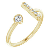14k Yellow 1/6 Ctw Natural Diamond Bar Ring