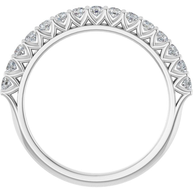 14k White 1/2 Ctw Natural Diamond Anniversary Band