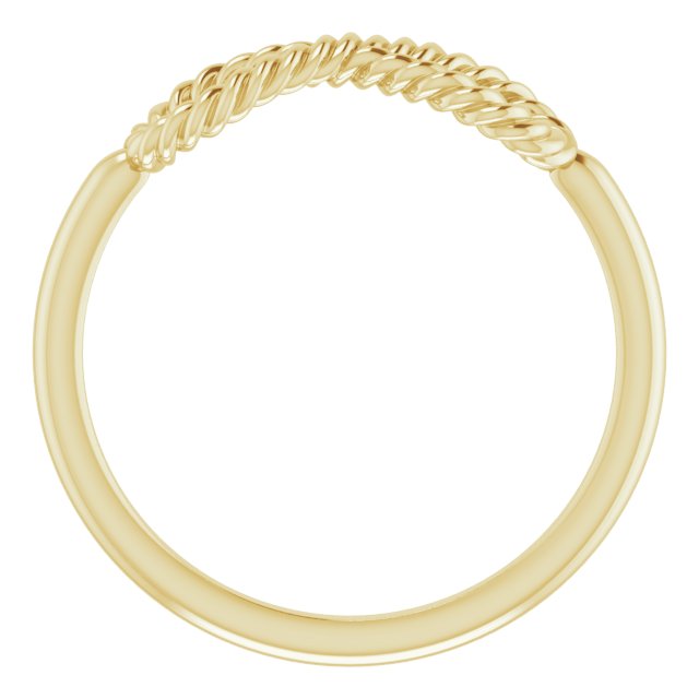 14k Yellow Infinity-inspired Rope Ring