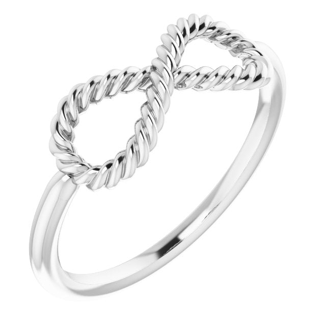 14k White Infinity-inspired Rope Ring