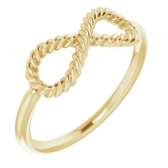 14k Yellow Infinity-inspired Rope Ring