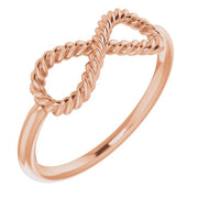14k Rose Infinity-inspired Rope Ring