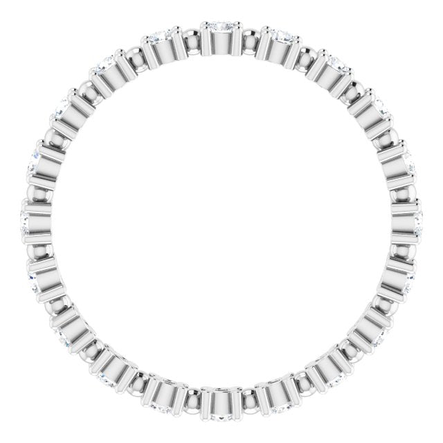 14k White 3/8 Ctw Natural Diamond Eternity Band Size 7