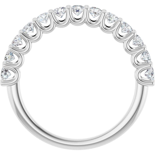 14k White 3/4 Ctw Natural Diamond Anniversary Band